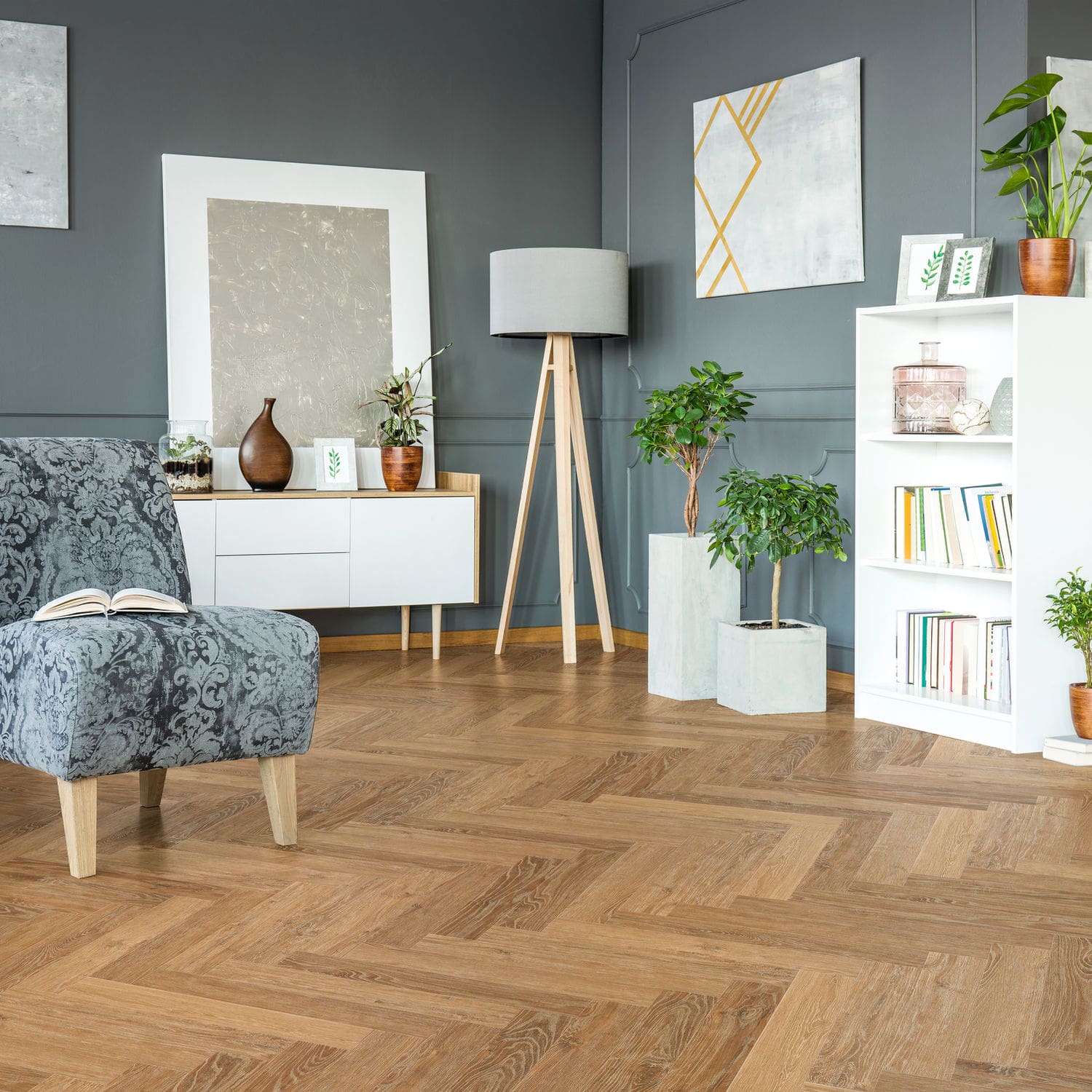 Bodo Herringbone SPC Norwegian Oak Luxury Vinyl Flooring (LVT