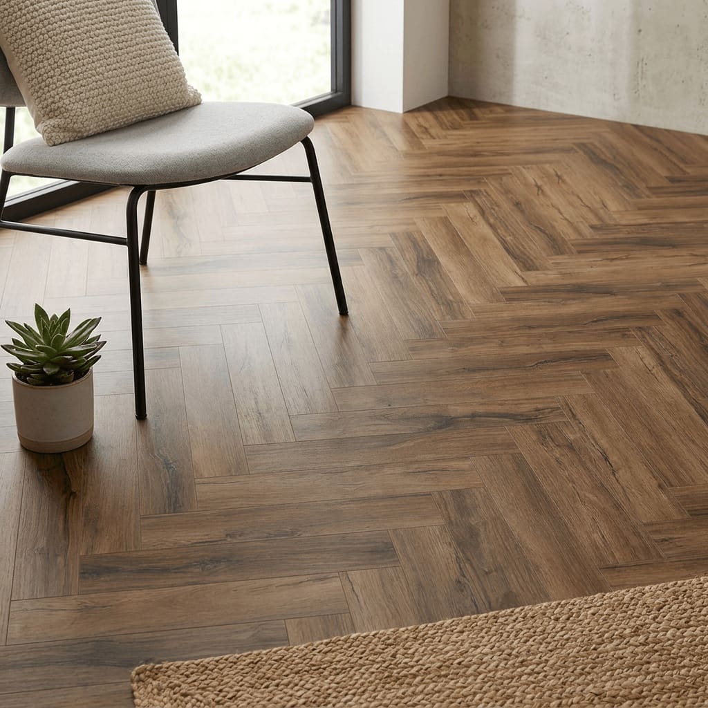 Brampton Chase Studio Designs Herringbone Chicory Haze | Brampton