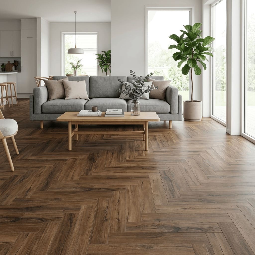 Brampton Chase Studio Designs Herringbone Chicory Haze Luxury